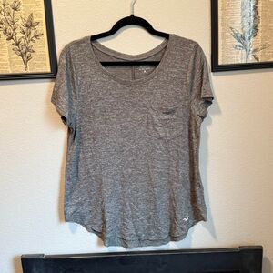 Hollister Gray/Green Pocket Short Sleeve Tee Shirt